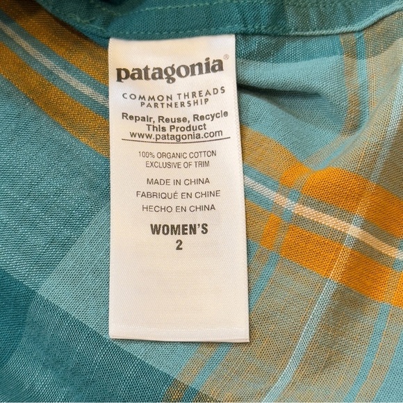 Woman’s Patagonia Settlers Plaid Top - Picture 10 of 11